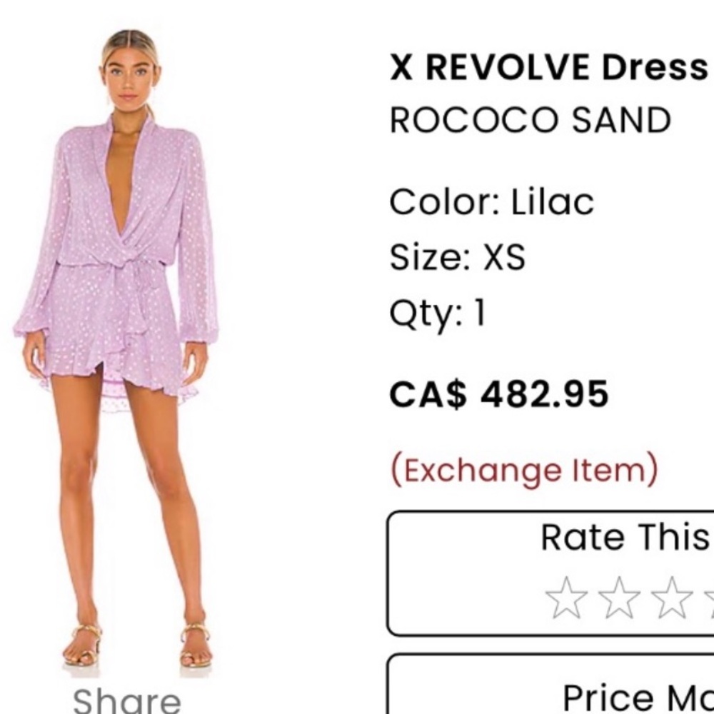 X revolve x Rococo sand Lavender Wrap Dress